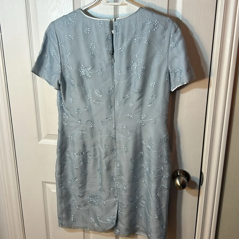 Talbots silk baby blue dress Size 10 vintage - Picture 8 of 9